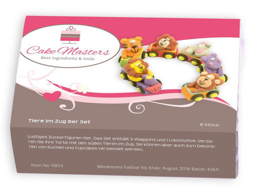 Tiere im Zug Zucker 6er Set - Tortendekoshop