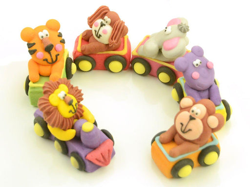 Tiere im Zug Zucker 6er Set - Tortendekoshop