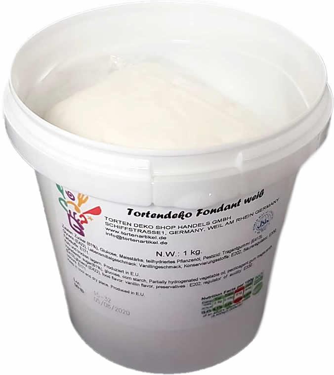 Tortendeko Rollfondant, Weiß, 1kg - Tortendekoshop