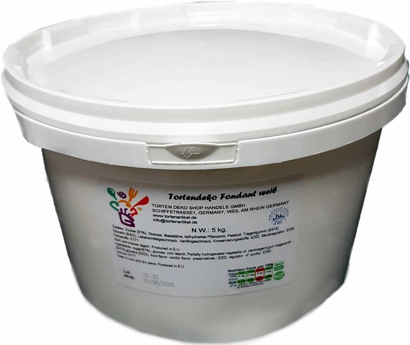 Tortendeko Rollfondant, Weiß, 5KG - Tortendekoshop