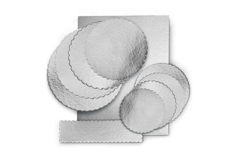 Tortenunterlage Rechteck Silber, 9x32cm - Tortendekoshop