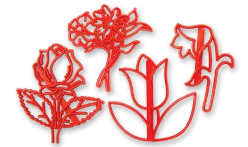 Tulpen Blumen Patchwork Präge Stempel Set - Tortendekoshop