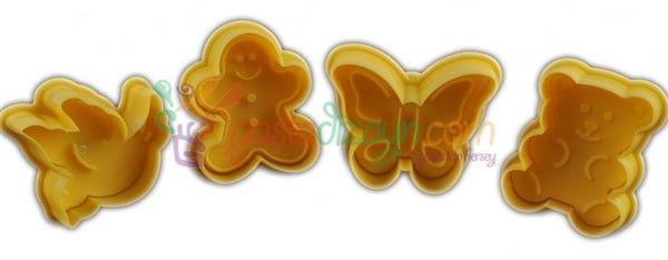 Vogel, Schmetterling, Bär, Kind Ausstecher Set - Tortendekoshop