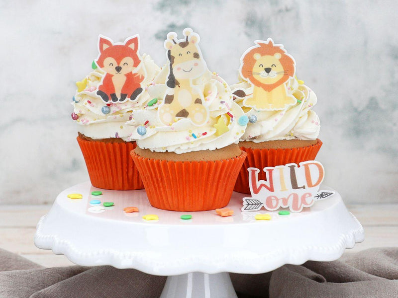 Wafer Paper Wildtiere, 16 Stück, vorgestanzt - Tortendekoshop