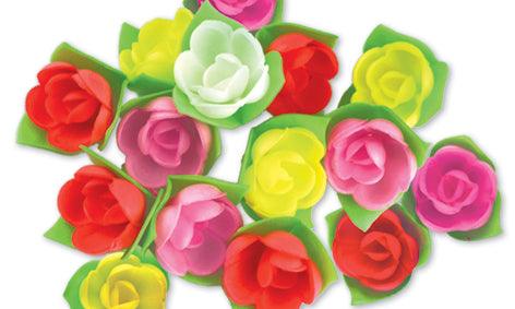 Waffel  drei Blättrige Rosen  Deko auf Torten ,Cupcake - Tortendekoshop