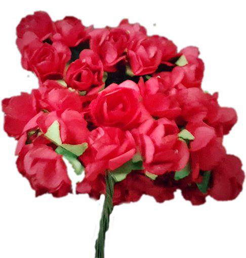 Weinrot Mini Deko Rosen mit Draht - Tortendekoshop