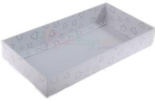 Weiß Acetat Schachteln mit Herz, 10x20x3cm - Tortendekoshop