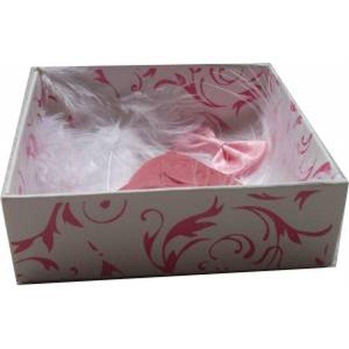 Weiß Acetat Schachteln mit Rosen Motiven, 9x9x3cm - Tortendekoshop