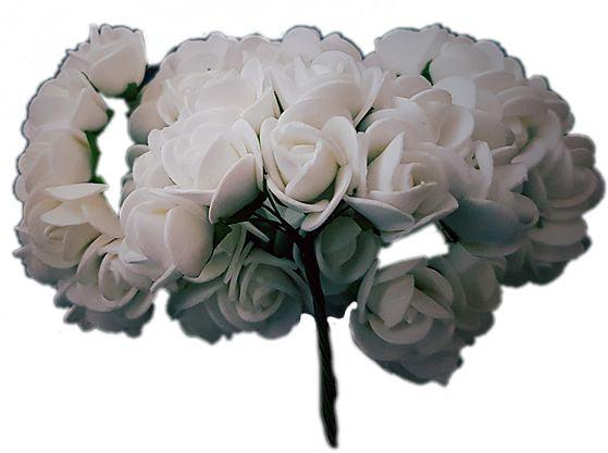 Weiß Deko Rosen mit Draht - Tortendekoshop
