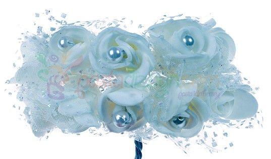 Weiß Deko Rosen mit Perlen - Tortendekoshop