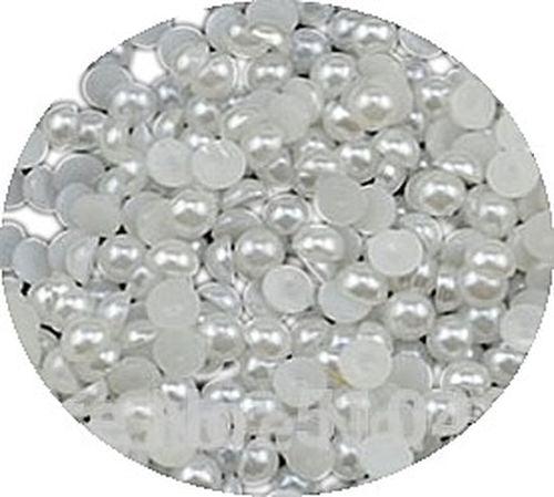 Weiß Farbig Deko Halbe Perlen, 8mm - Tortendekoshop