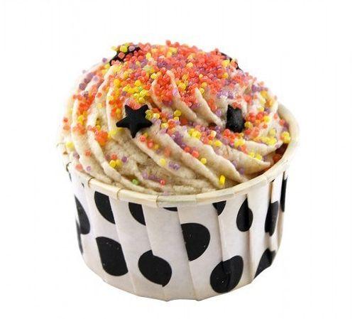 Weiß mit schwarz gepunktet Cupcake, Muffinförmchen - Tortendekoshop