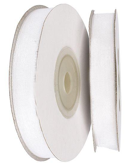 Weiß Organza Schleifenband, 1cm - Tortendekoshop