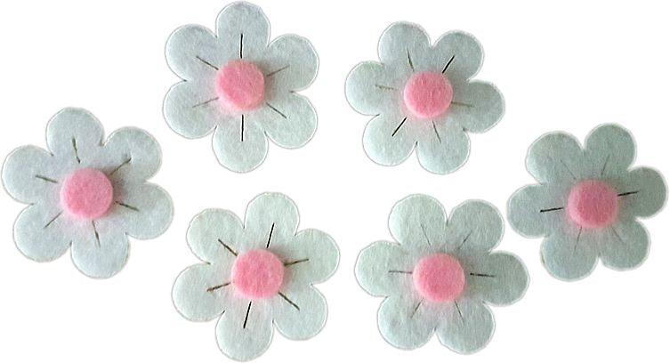 Weiß, rosa Margeriten Deko aus Filz - Tortendekoshop