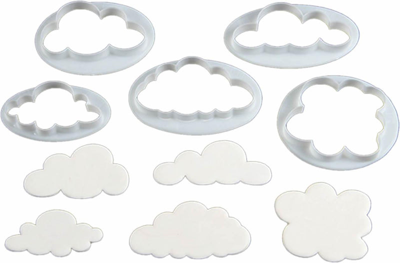 Wolken Ausstecher Set, 5er - Tortendekoshop