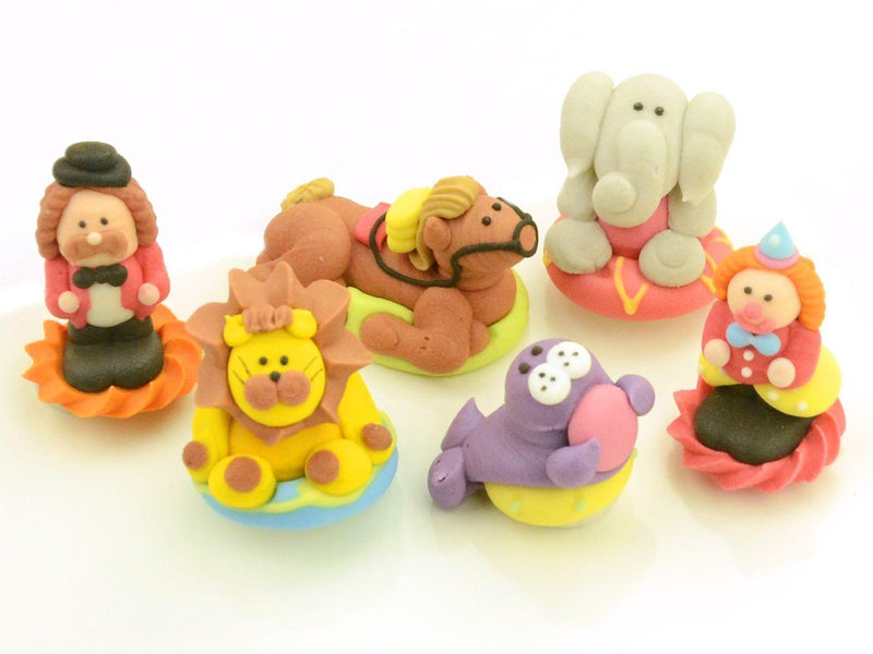 Zirkus Figuren Zucker, 6 Stück - Tortendekoshop