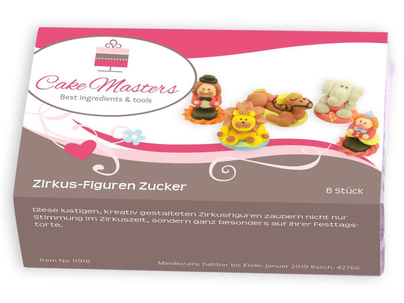 Zirkus Figuren Zucker, 6 Stück - Tortendekoshop