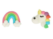 Zucker Dekorationen Einhorn, Regenbogen, 8er Set - Tortendekoshop