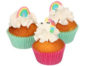 Zucker Dekorationen Einhorn, Regenbogen, 8er Set - Tortendekoshop