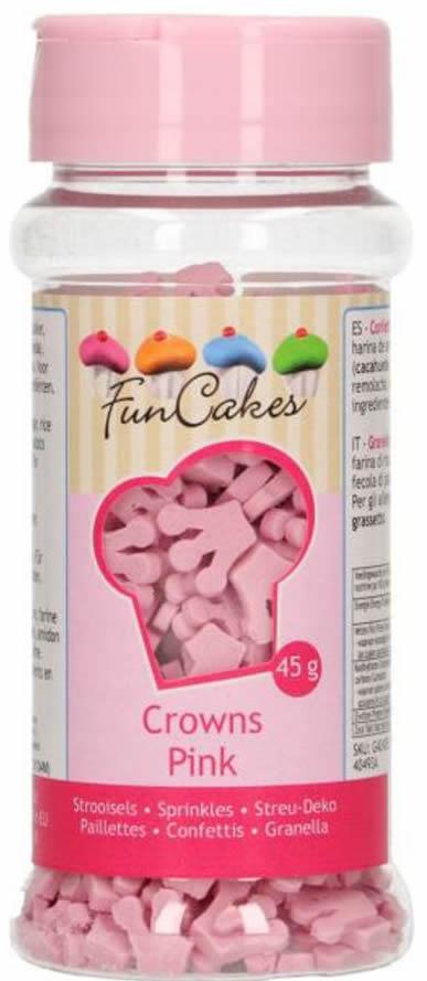 Zuckerdekoration Kronen Rosa, 45g - Tortendekoshop