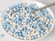 Zuckerperlen weich, blau weiß, 60g - Tortendekoshop