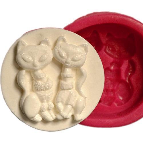 Zwei Katze Silikonform - Tortendekoshop